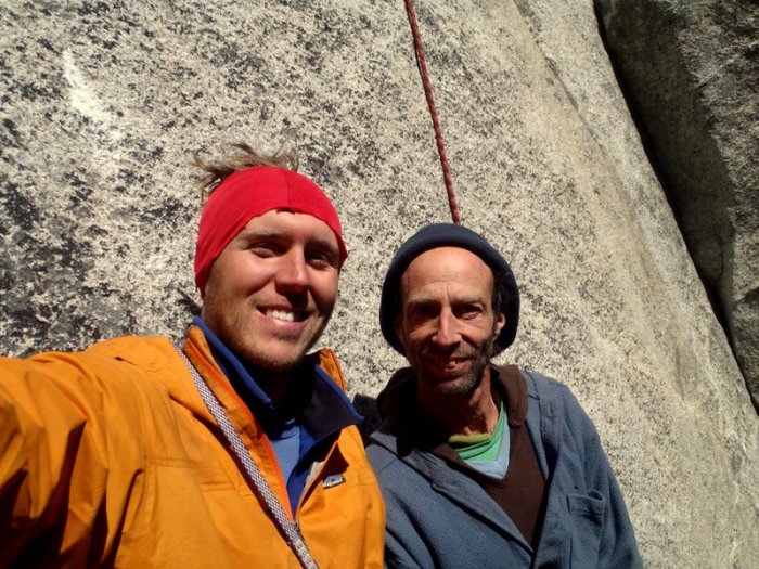 Dave Bloom and Joel Unema, back on the ground  at the base of El Cap.